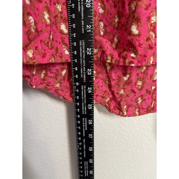 JOIE Pink Button Down Long Sleeve Peasant Blouse w/Ruffle Details Women's Sz M - Picture 9 of 11